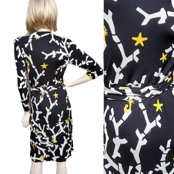 Gucci Coral Seahorse Silk Summer Wrap Dress Size 6 8 - Authentic - Picture 3 of 13